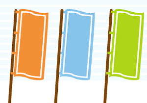 のぼりをカラーで応援